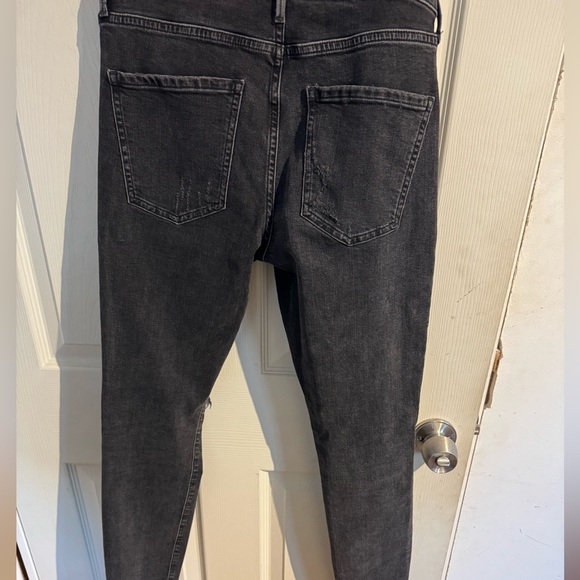 Agolde Pinch Waist Skinny Jeans Grey High Rise Stretch Denim Womens Size 27 B467 - Picture 9 of 16